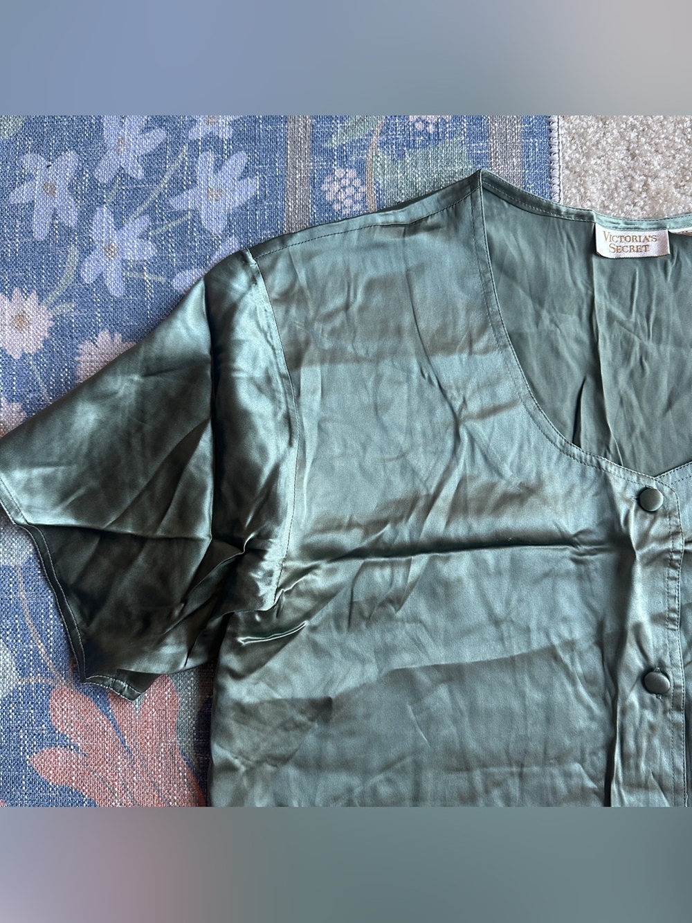 Victoria's Secret Sage Green Silk Slip Top